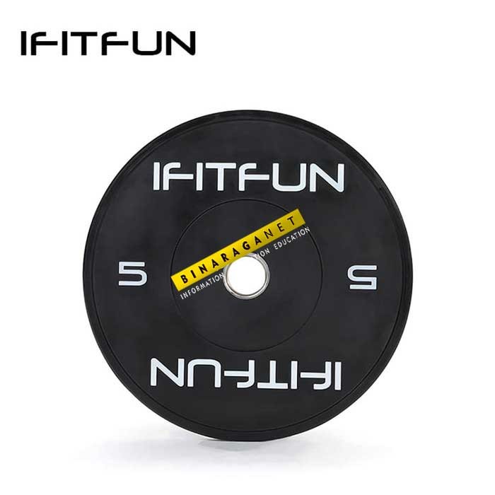 Barbell Rubber Bumper Plate Hitam 5kg x 2Pcs ( Pair)