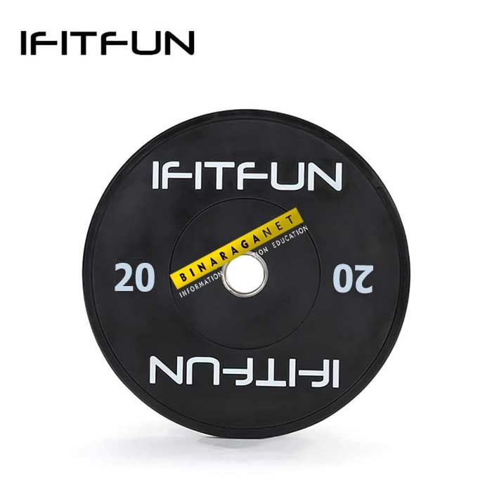 Barbell Rubber Bumper Plate Hitam 20kg x 2Pcs ( Pair)